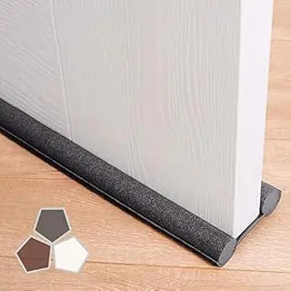 Door Draft Stopper 37" - Adjustable Twin Door Draft Blocker Washable & Cuttable Draft Door Stopper Energy Saving Door Weather Stripping Reduce Noise Window Breeze Blocker Door Sweeps White